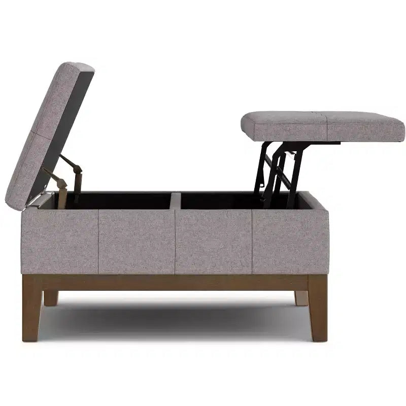 Grand pouf de rangement carré contemporain