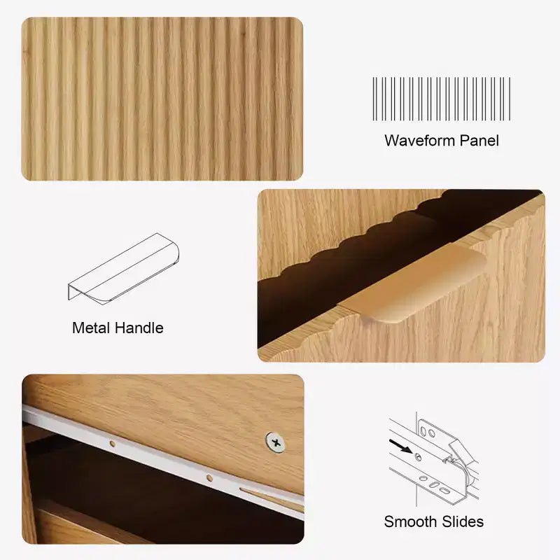 Coffre de rangement moderne avec poignées dorées