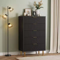 Acekool White 5 Drawer Dresser for Bedroom Modern Storage Chest with Gold Handles Large Drawers Organizer Cabinet for Living Room Hallway Office