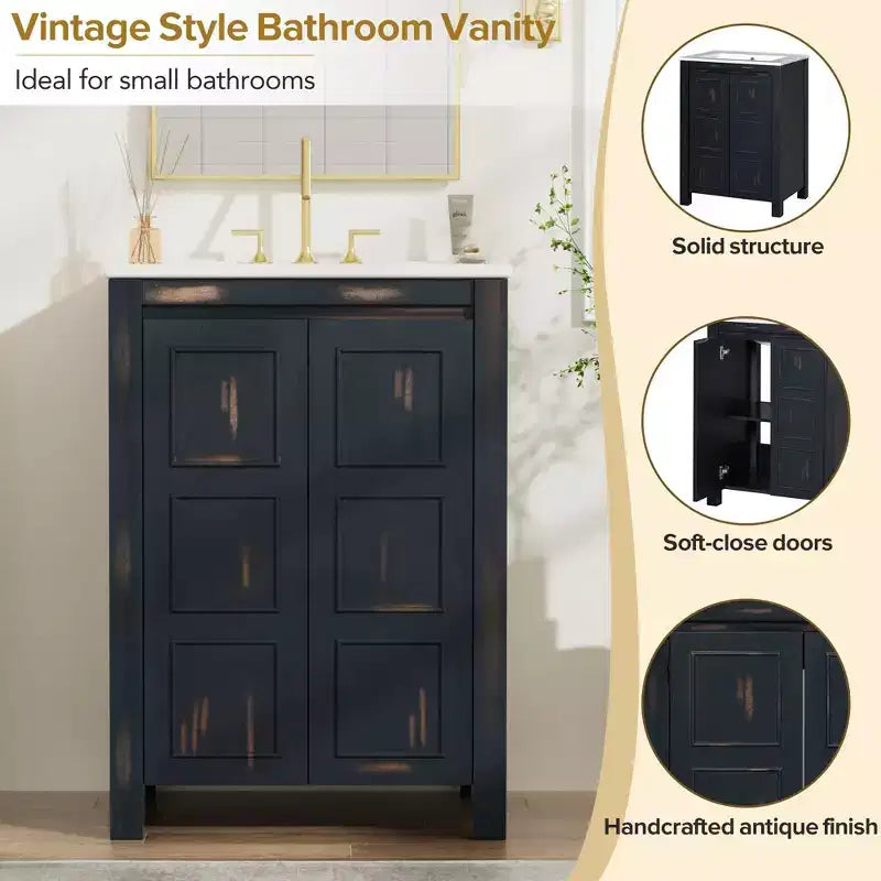 Meuble-lavabo de style rétro