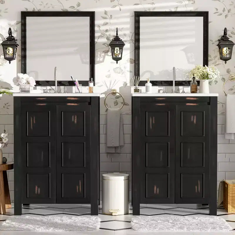 Meuble-lavabo de style rétro