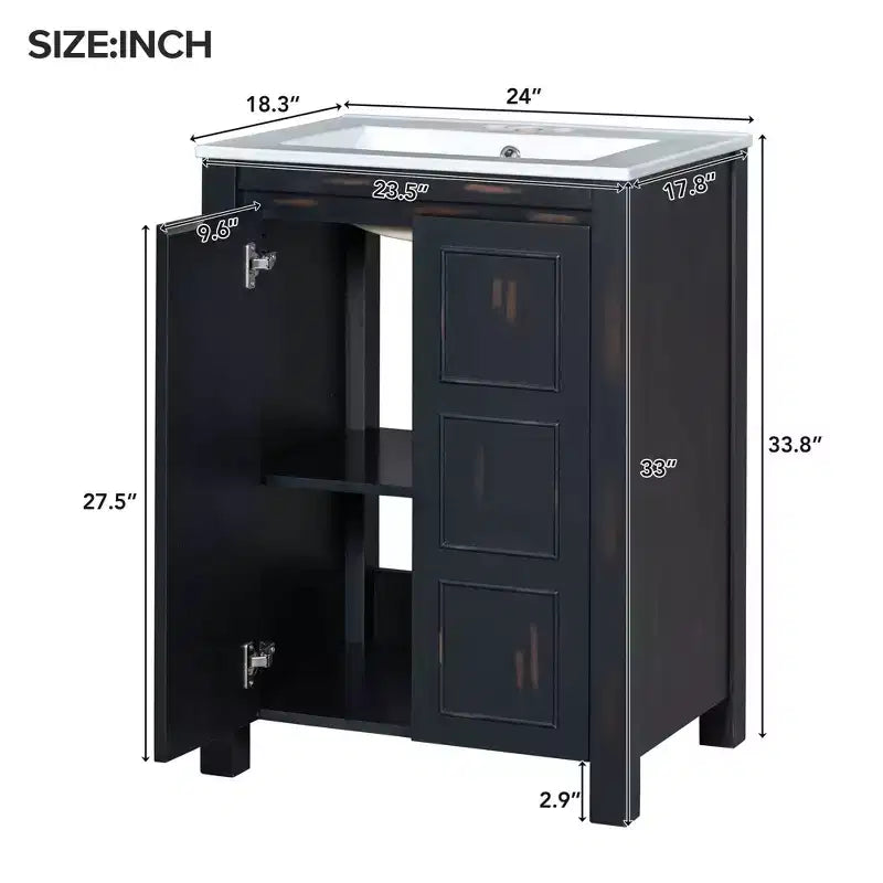 Meuble-lavabo de style rétro