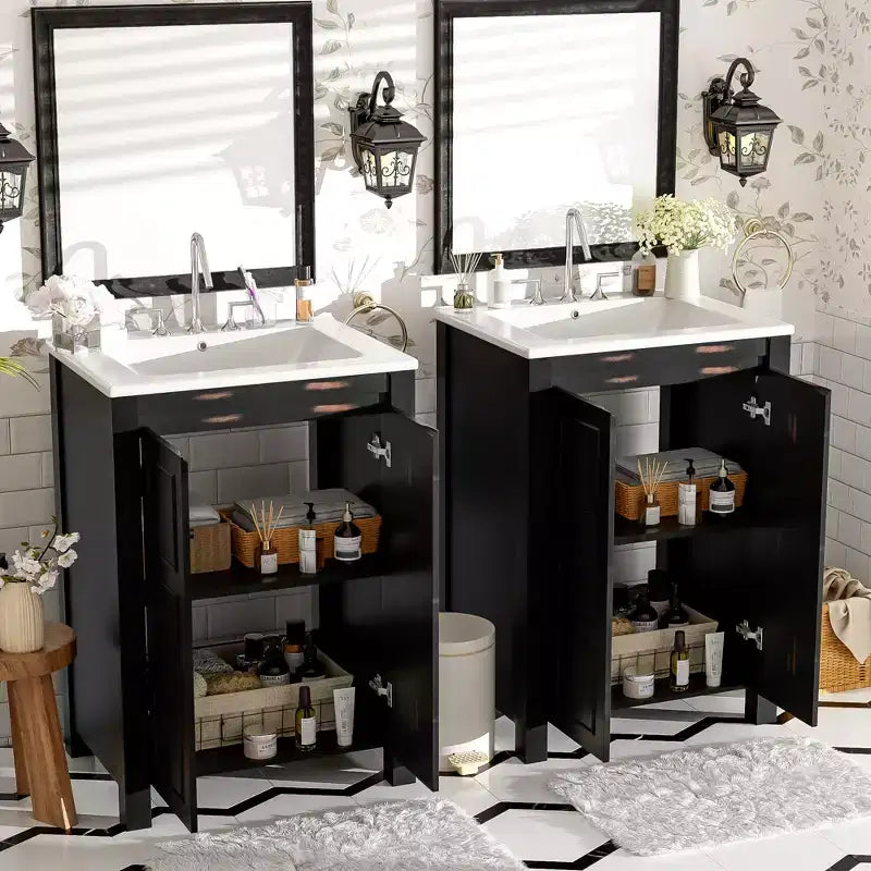 Meuble-lavabo de style rétro