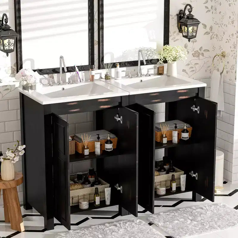 Meuble-lavabo de style rétro