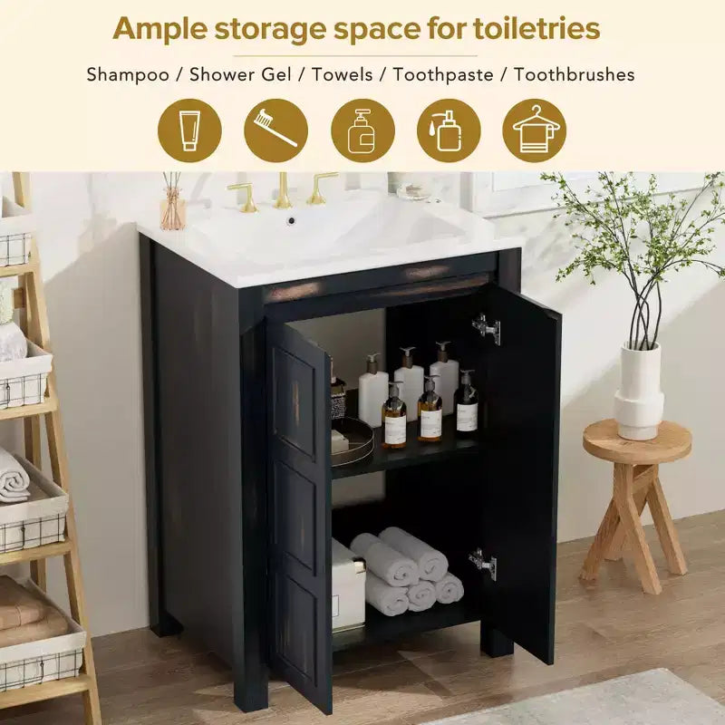 Meuble-lavabo de style rétro