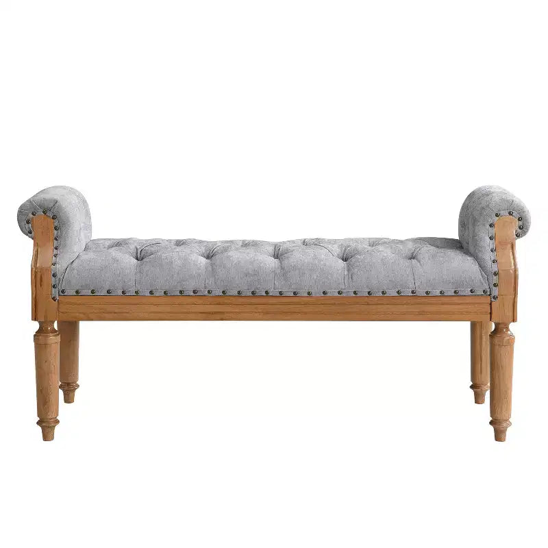 Banc en hévéa de style milieu de siècle