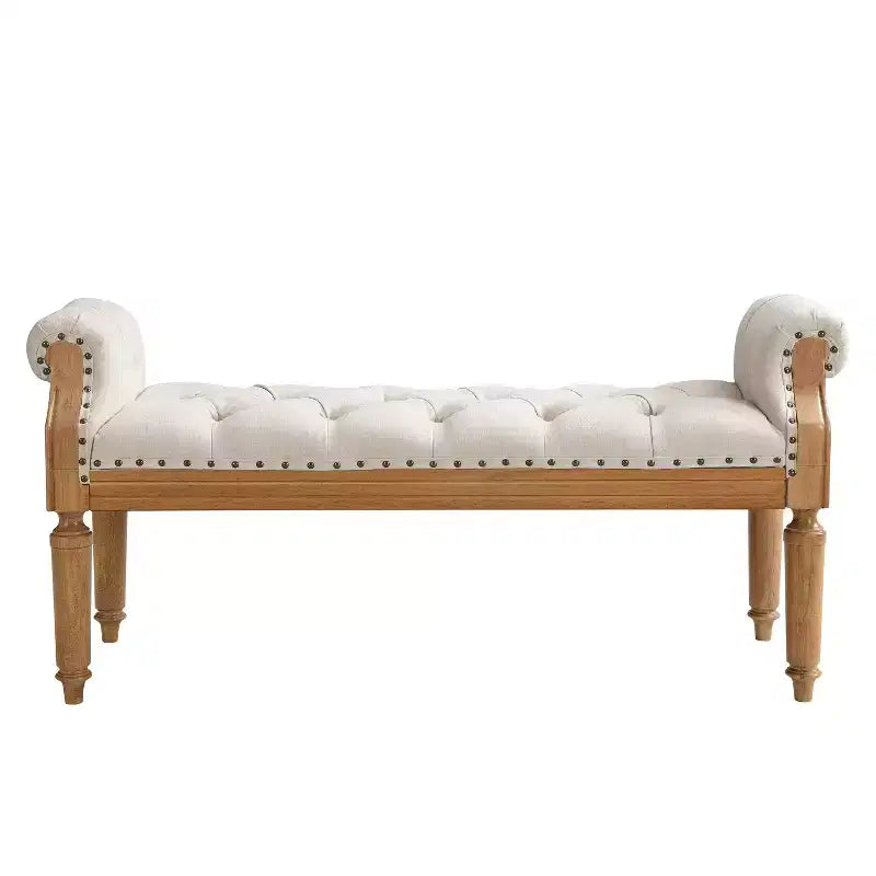 Banc en hévéa de style milieu de siècle