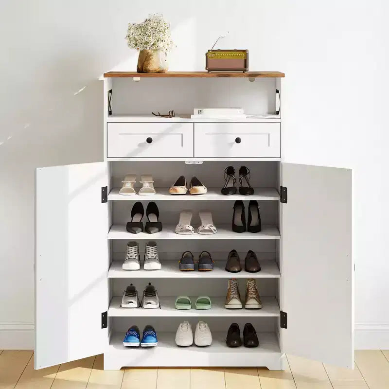 Meuble à chaussures étroit style ferme moderne
