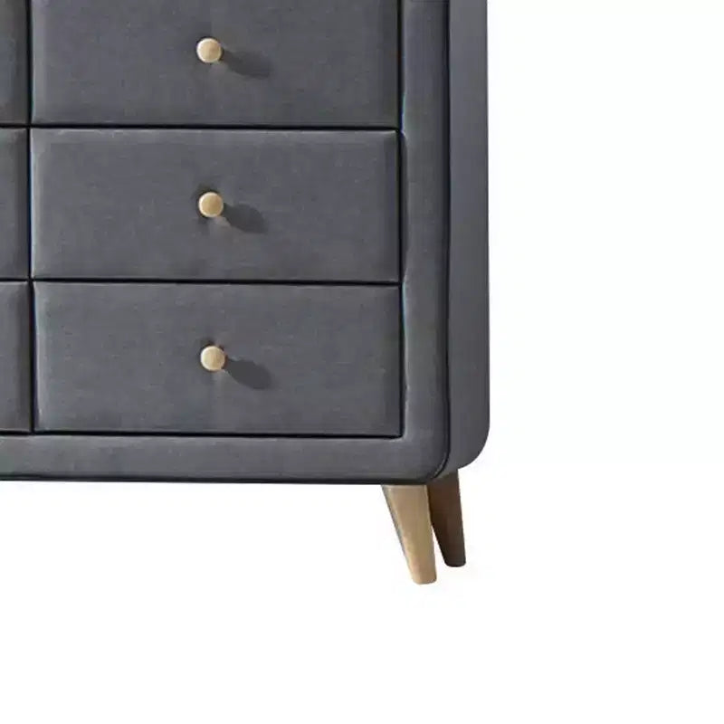 Commode Tissu Gris Clair