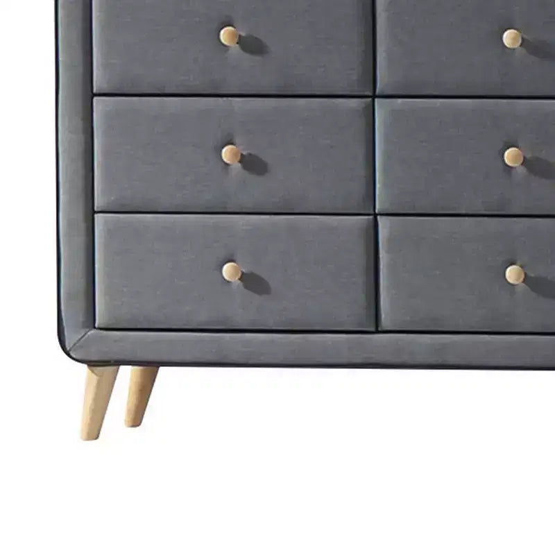 Commode Tissu Gris Clair