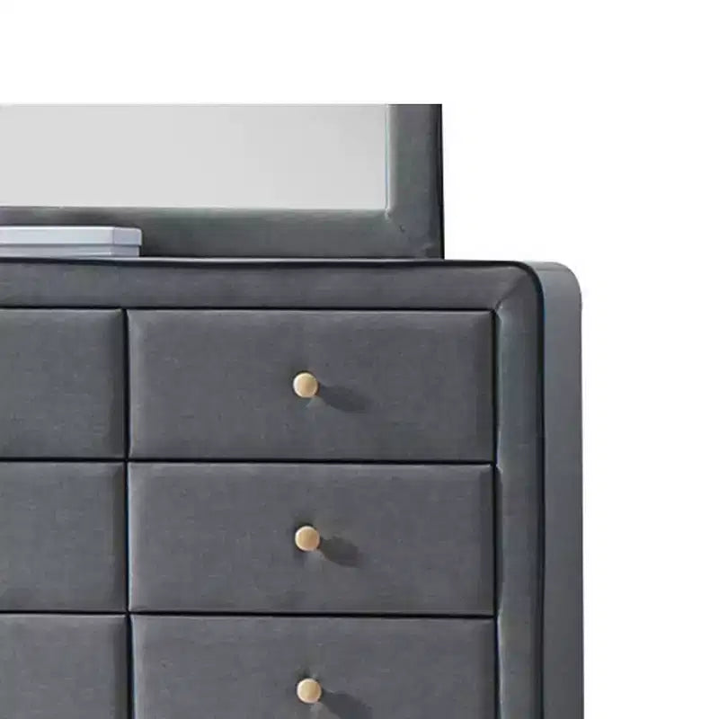 Commode Tissu Gris Clair