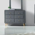 Commode Tissu Gris Clair