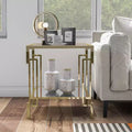 Table d'appoint contemporaine carrée à plateau en verre Champagne