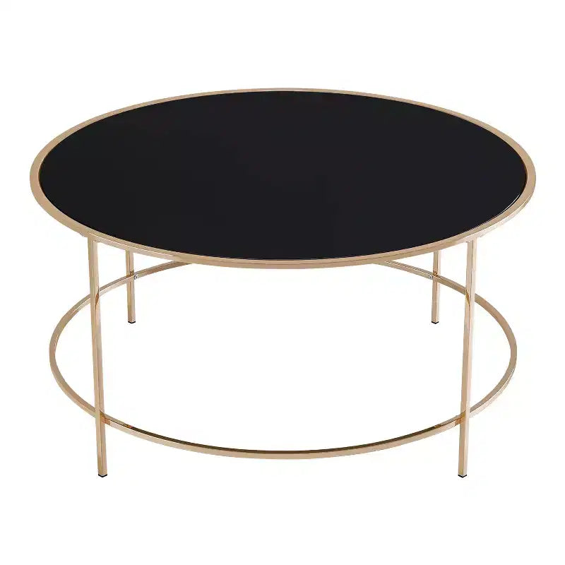 Table basse ronde avec plateau en verre