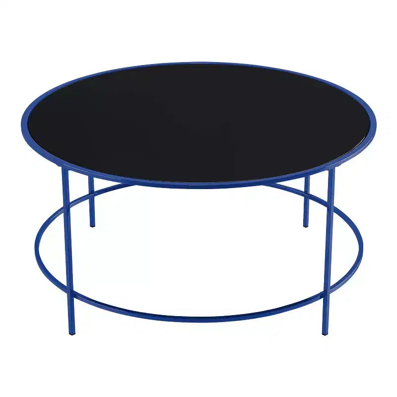 Table basse ronde avec plateau en verre