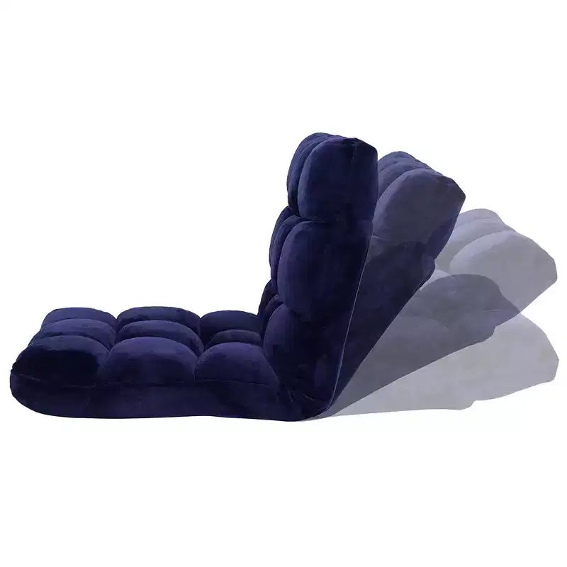 Fauteuil de sol en mousse à mémoire de forme à 14 positions réglables - Bleu