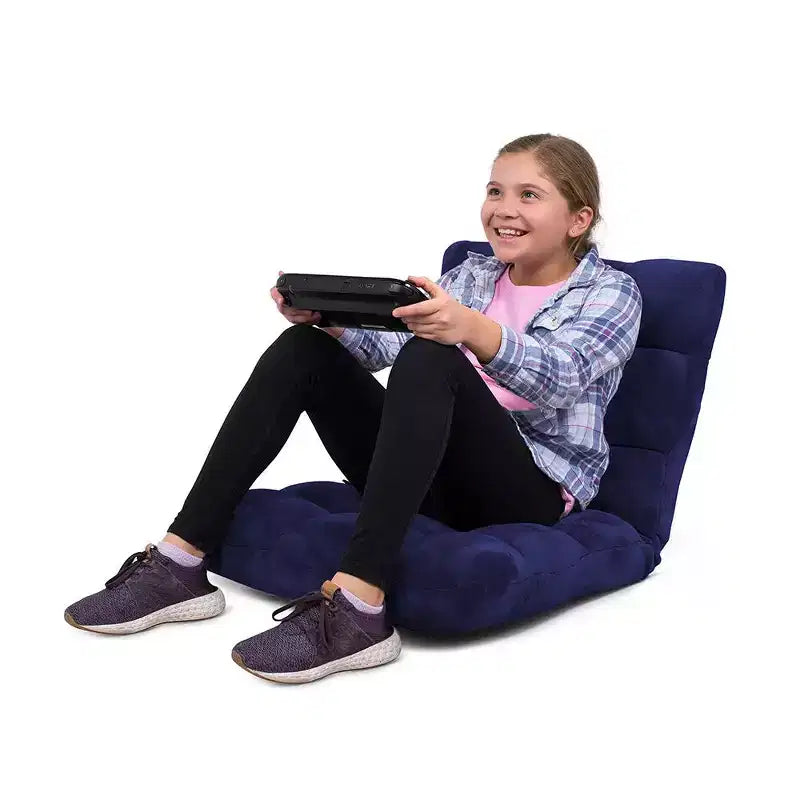 Fauteuil de sol en mousse à mémoire de forme à 14 positions réglables - Bleu